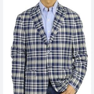 Lauren by Polo Ralph Lauren Plaid Cotton Blazer Suit Jacket Blue Size 42S